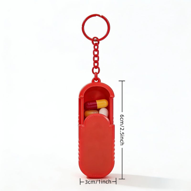 4 Pack Portable Mini Pill Cases with Keychain Travel Waterproof Pill Bottle - Image 3