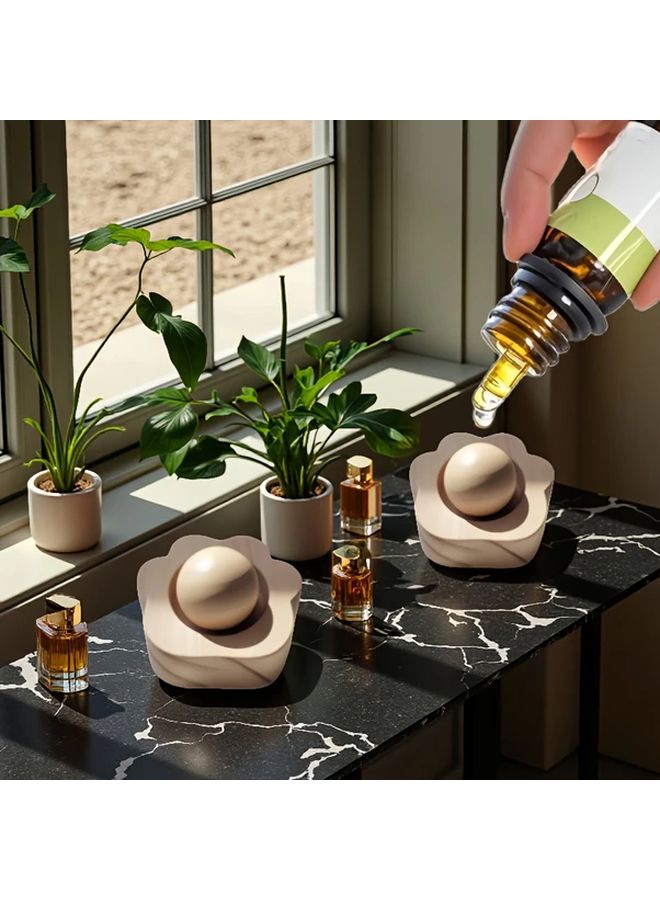 قطعتان من ناشر الزيوت العطرية بمخلب قط خشبي للمنزل والسيارة، هدية مثالية - Image 4