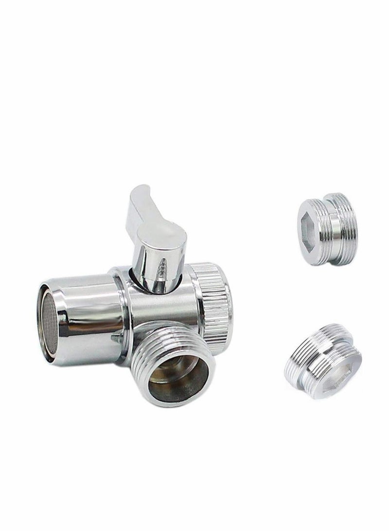 Shower Attachment for Bath Taps, Diverter Valve Shower Attachment, Add Shower to Bath Filler, 28mm / 24mm Diverter, Shower Bath Bidet Attachment, Chrome M22 X M24/M28 - Image 1