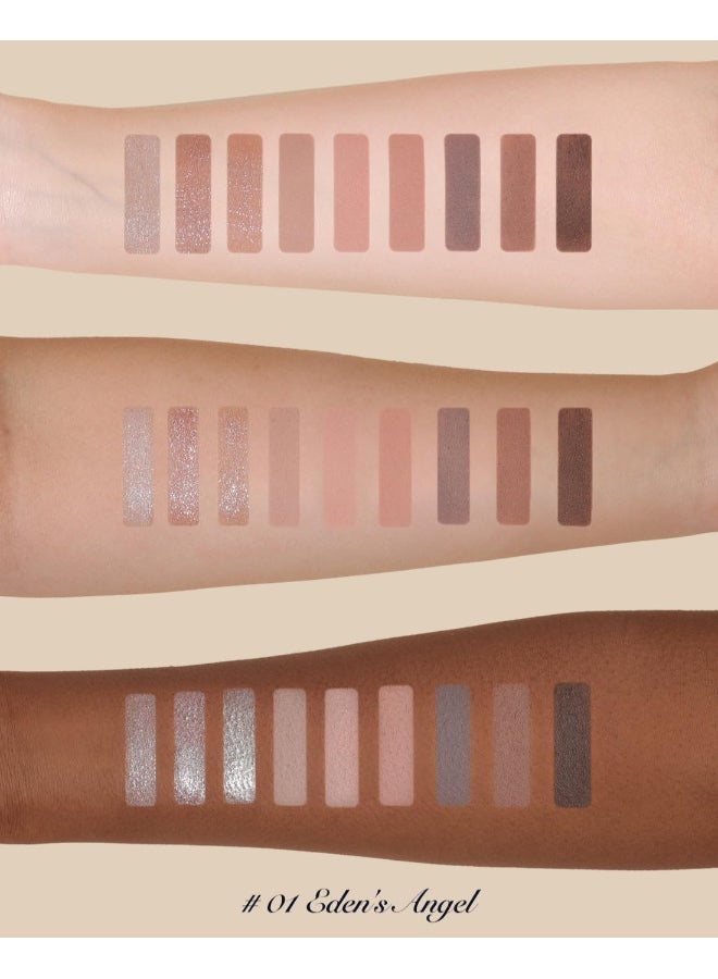 Flower Knows - Little Angel 9-Color Eyeshadow Palette 01 Eden's Angel - Peachwood Fig Palette 10.5 Grams - Image 1