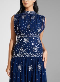 Amelia Rose Embellished Mesh Detailed Dress  - Image 3