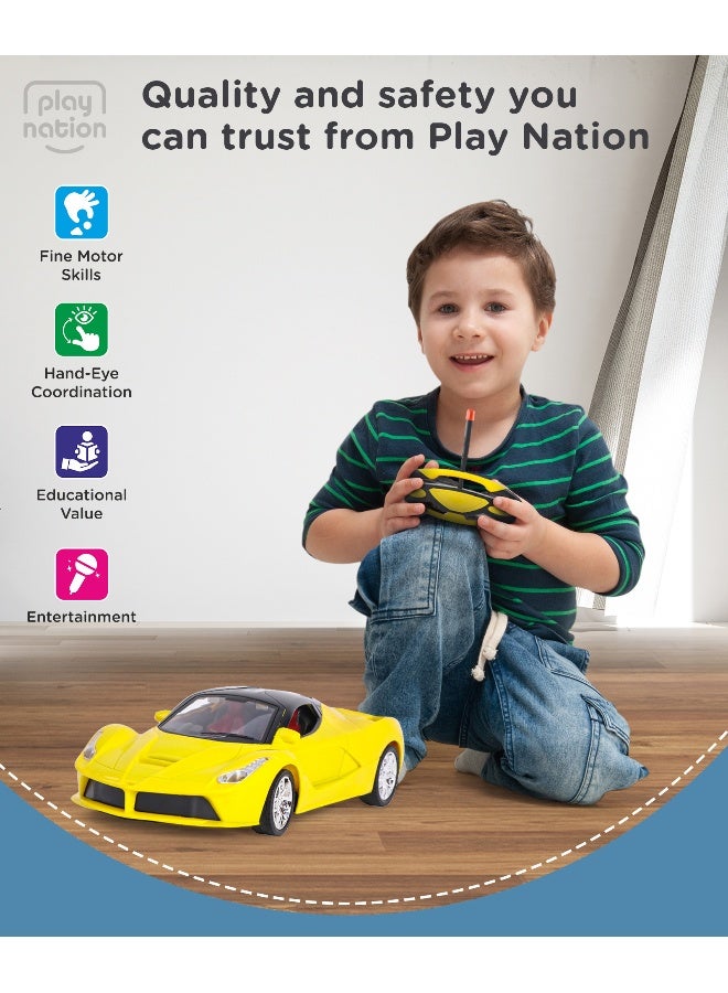 PlayNation سيارة سباق تحكم عن بعد من بلاي نيشن - أبواب قابلة للفتح، حمراء، 4+، 26.05x11x5 سم، بلاستيك ABS - Image 5