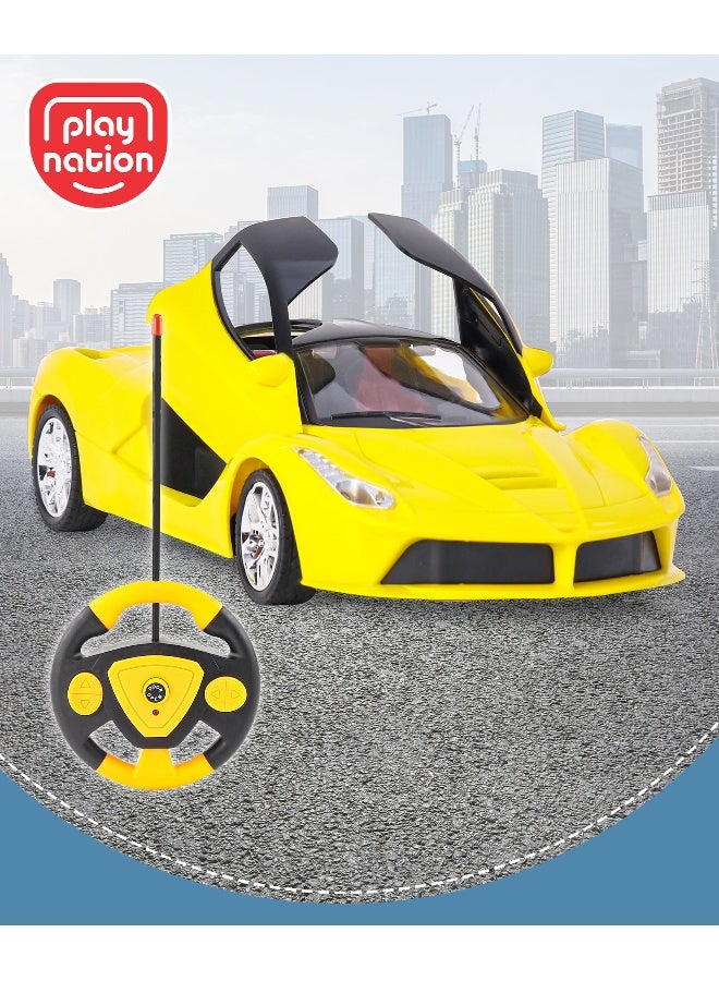 PlayNation سيارة سباق تحكم عن بعد من بلاي نيشن - أبواب قابلة للفتح، حمراء، 4+، 26.05x11x5 سم، بلاستيك ABS - Image 1
