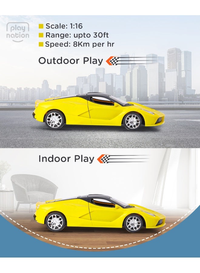 PlayNation سيارة سباق تحكم عن بعد من بلاي نيشن - أبواب قابلة للفتح، حمراء، 4+، 26.05x11x5 سم، بلاستيك ABS - Image 2