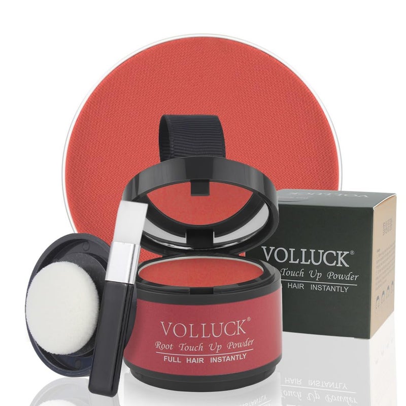 VOLLUCK Root Touch Up Hair Powder Root Cover Up Hairline Shadow Powder Stick Root Touch Up for Thinning Hair for Women and Men Bald Spots Eyebrows Beard Line Red