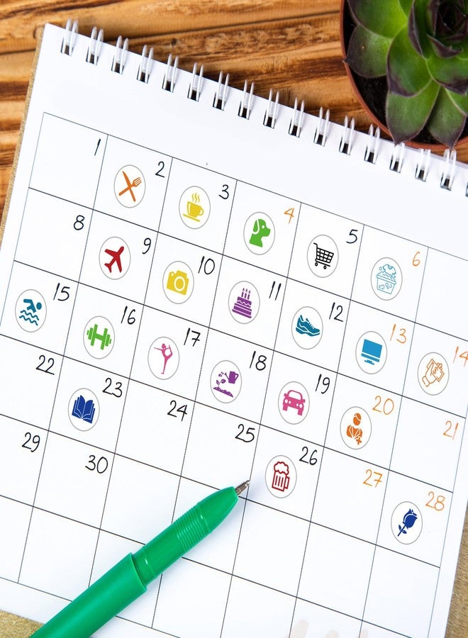 BLSUREFYX 2000pcs Mini Calendar Stickers 0.5in Workout Planner Label for Airplane Dining Pet Work Birthday Car Shopping Swimming Yoga Reading Housework for Diary Planner Calendars Plan Scrapbooking DIY Craft - Image 3