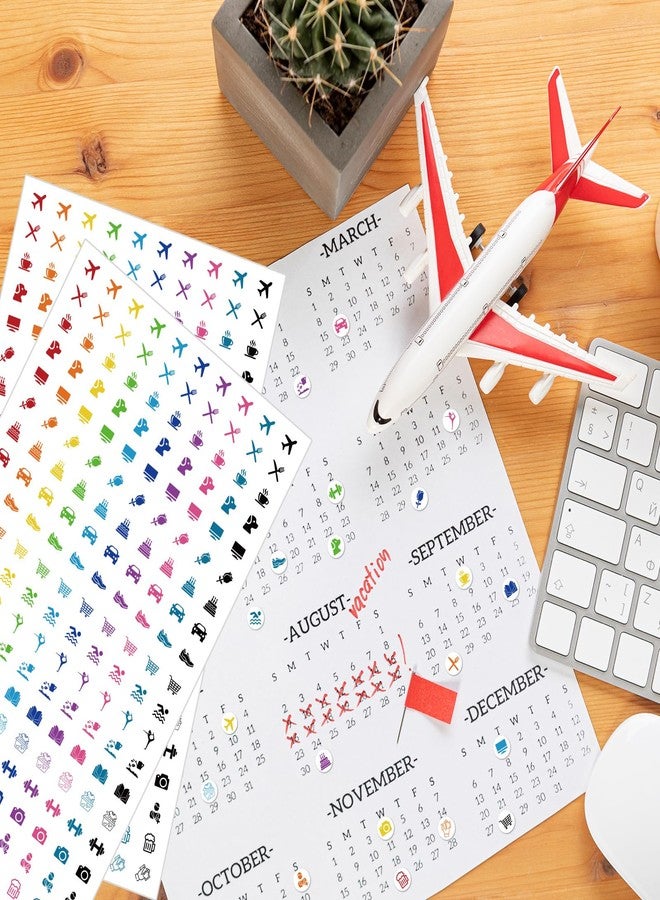BLSUREFYX 2000pcs Mini Calendar Stickers 0.5in Workout Planner Label for Airplane Dining Pet Work Birthday Car Shopping Swimming Yoga Reading Housework for Diary Planner Calendars Plan Scrapbooking DIY Craft - Image 5