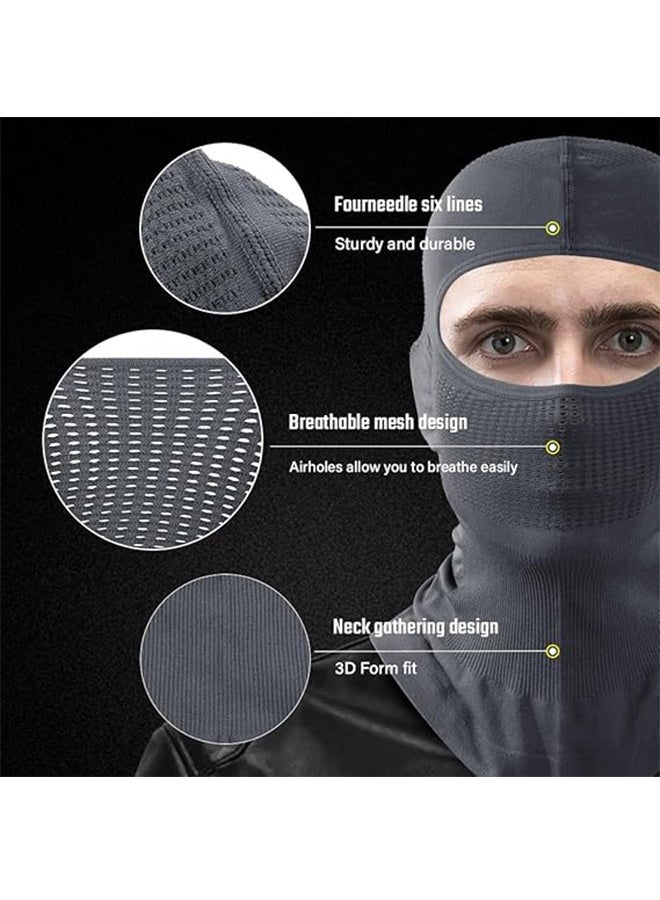 Generic UV Protection Ice Silk Face Mask for All Sasons, Balaclava Face Mask of Men, Ski Mask, Cycling Mask, Multi-Mesh Breathable Elastic Sun Protection Face Mask, Dark Grey - Image 3