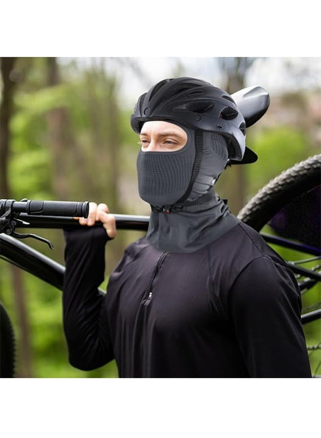 Generic UV Protection Ice Silk Face Mask for All Sasons, Balaclava Face Mask of Men, Ski Mask, Cycling Mask, Multi-Mesh Breathable Elastic Sun Protection Face Mask, Dark Grey - Image 5