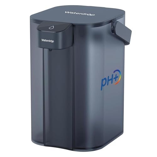 Waterdrop Alkaline Electric Water Filter Pitcher, Rechargeable Water Dispenser, Instant 200-Gallon 15-Cup Countertop System, NSF/ANSI 42, Reduce PFOA/PFOS, Chlorine, Lead, Blue, with 1 Filter - Image 1