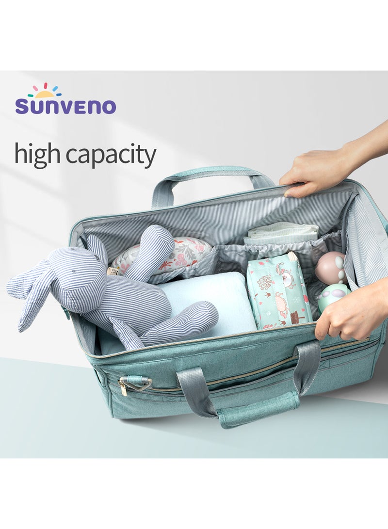 Sunveno 3 In1 Travel Bag detachable Diaper Caddy With Multiple Compartments - Green - Image 5