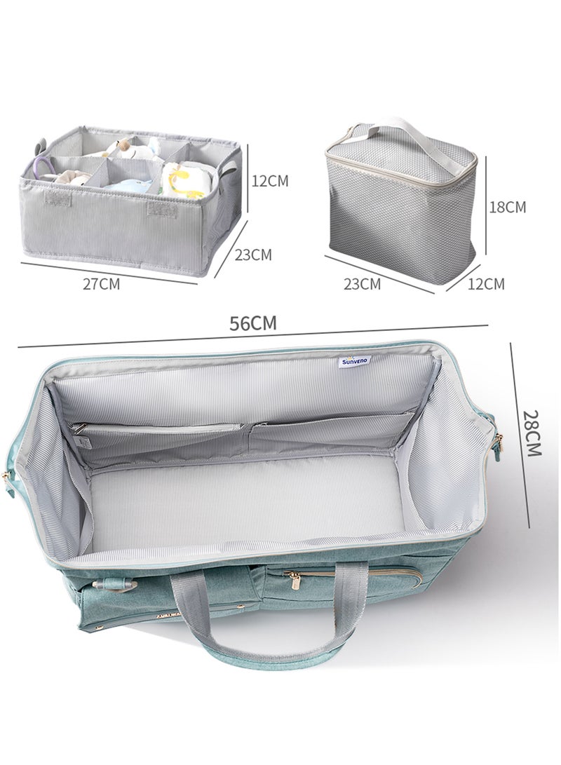 Sunveno 3 In1 Travel Bag detachable Diaper Caddy With Multiple Compartments - Green - Image 3