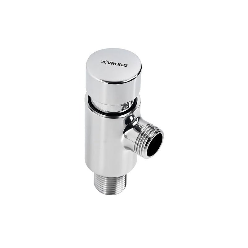 Viking Brass Self-Closing Urinal Cock (Time Delayed) - Thread Size (1) and (2) 15mm (1/2"), Both Outer, Polished CP, Water Saving, suitable for Restaurants, Hotels, Offices, and Public facilities - Image 1