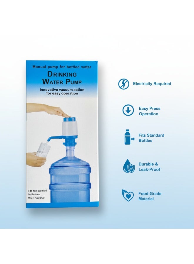 OMG Manual Drinking Water Pump for 5 Gallon Bottle No Electricity Required Easy Press Dispenser Food Grade Leak Proof for Home Office - Image 4