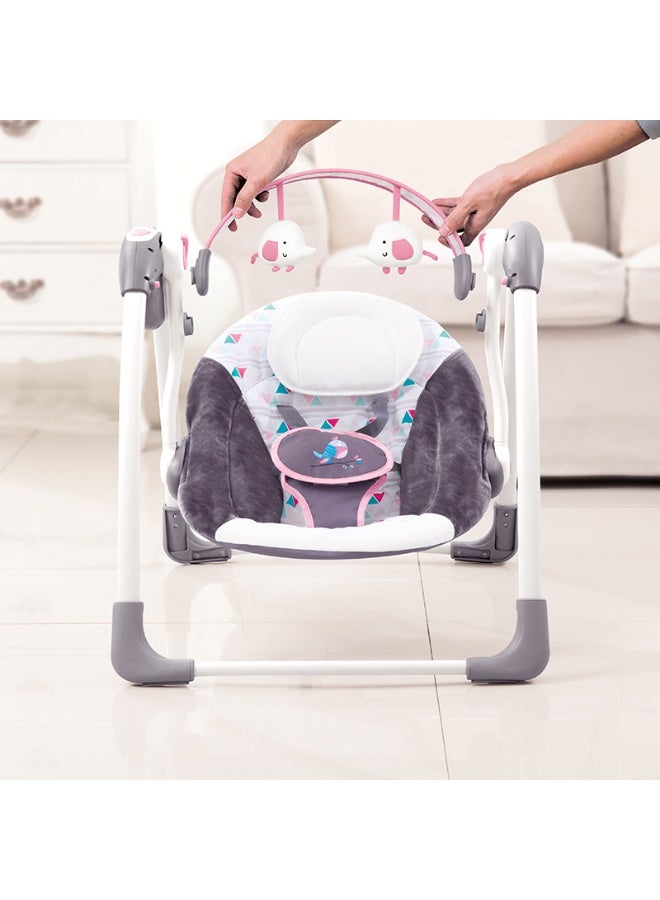 ماستيلا أرجوحة ماستيلا  أطفال أوتوماتيكية لحديثي الولادة والأطفال حديثي المشي مع موسيقى ونسيج جيد التهوية ودميتين محشوتين والعاب معلقه تعمل بالشاحن او احجره البطاريه - Image 2