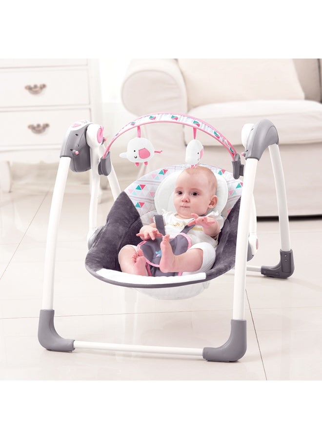 ماستيلا أرجوحة ماستيلا  أطفال أوتوماتيكية لحديثي الولادة والأطفال حديثي المشي مع موسيقى ونسيج جيد التهوية ودميتين محشوتين والعاب معلقه تعمل بالشاحن او احجره البطاريه - Image 3