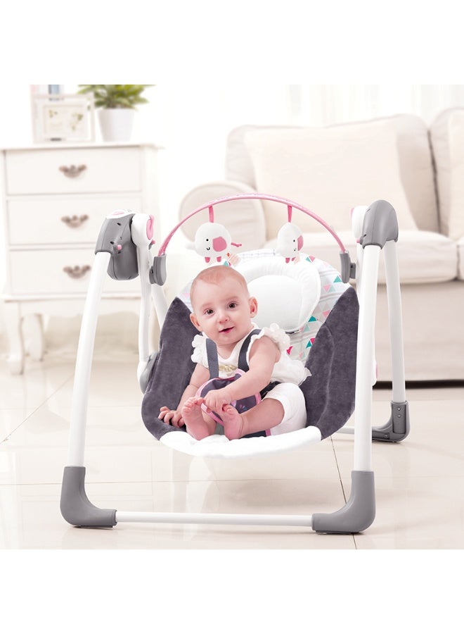 ماستيلا أرجوحة ماستيلا  أطفال أوتوماتيكية لحديثي الولادة والأطفال حديثي المشي مع موسيقى ونسيج جيد التهوية ودميتين محشوتين والعاب معلقه تعمل بالشاحن او احجره البطاريه - Image 4