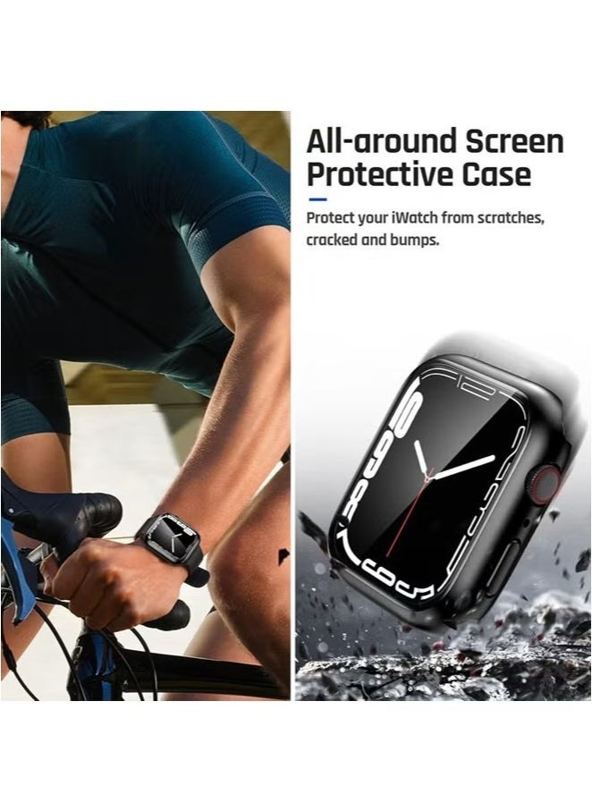 ELTRAZONE Waterproof Case for Apple Watch 42mm Series 10 – Durable Full-Cover Protection with Tempered Glass Screen Protector, Shockproof & Scratch-Resistant Face Cover in Black, Easy Snap-On Design, Touch-Sensitive & Sweat-Proof for Daily Wear  - Image 5