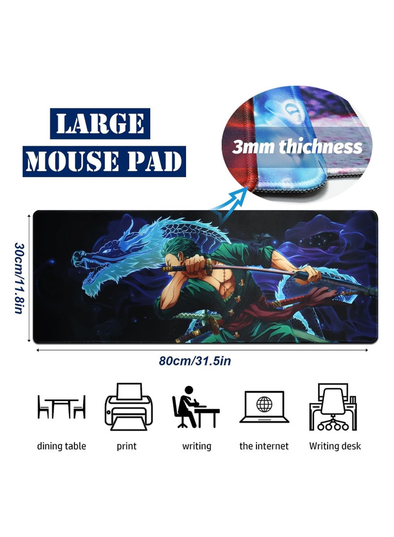 General Mouse Pads, Custom Anime Mouse Pads, Non-Slip Gaming Mouse Pads, Desk Pads with Rubber Stitched Edges for Office, Home & Gamers (80×30)  - Image 2
