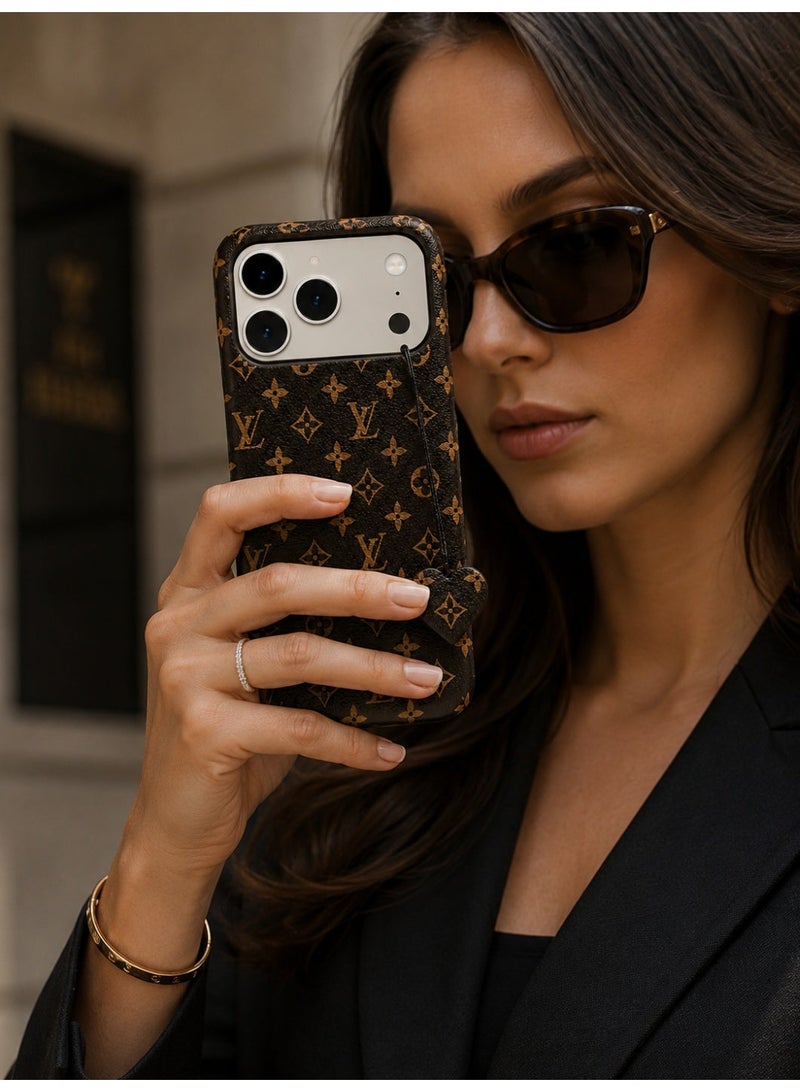Luxury Embossed Case for iPhone 17 Pro Max – Dark Brown - Image 2