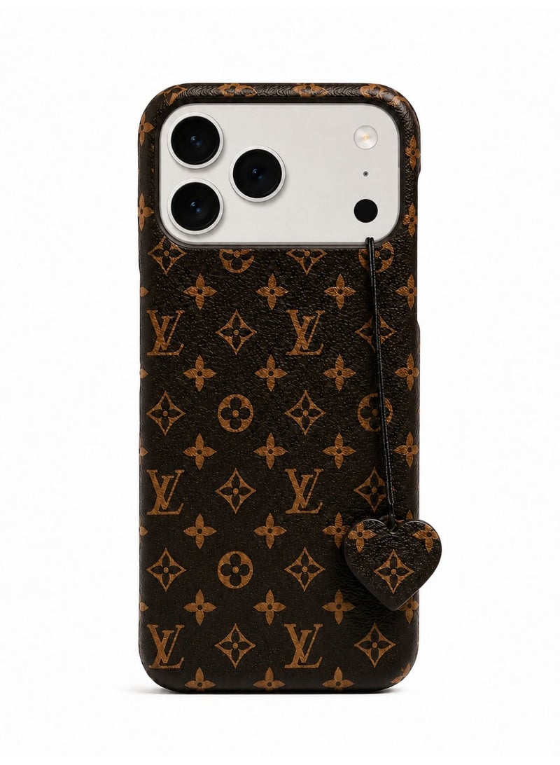 Luxury Embossed Case for iPhone 17 Pro Max – Dark Brown - Image 3