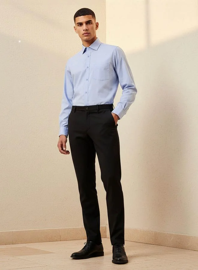 Splash FAV BLUE Men Regular Fit Collared Philaphil Long Sleeve Shirt for Men | Best Price UAE