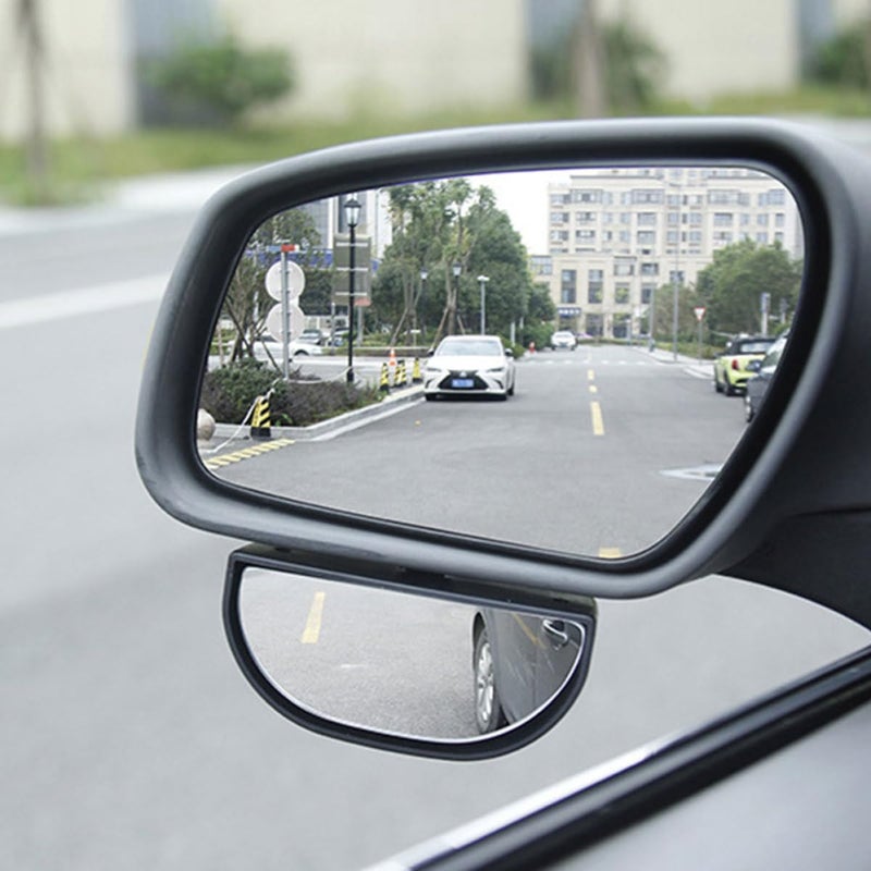 2Pcs Black Adjustable Car Blind Spot Mirrors Wide Angle Convex Lens for Driving Safety - Image 5