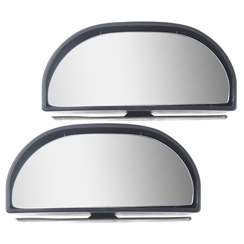 2Pcs Black Adjustable Car Blind Spot Mirrors Wide Angle Convex Lens for Driving Safety - Image 2