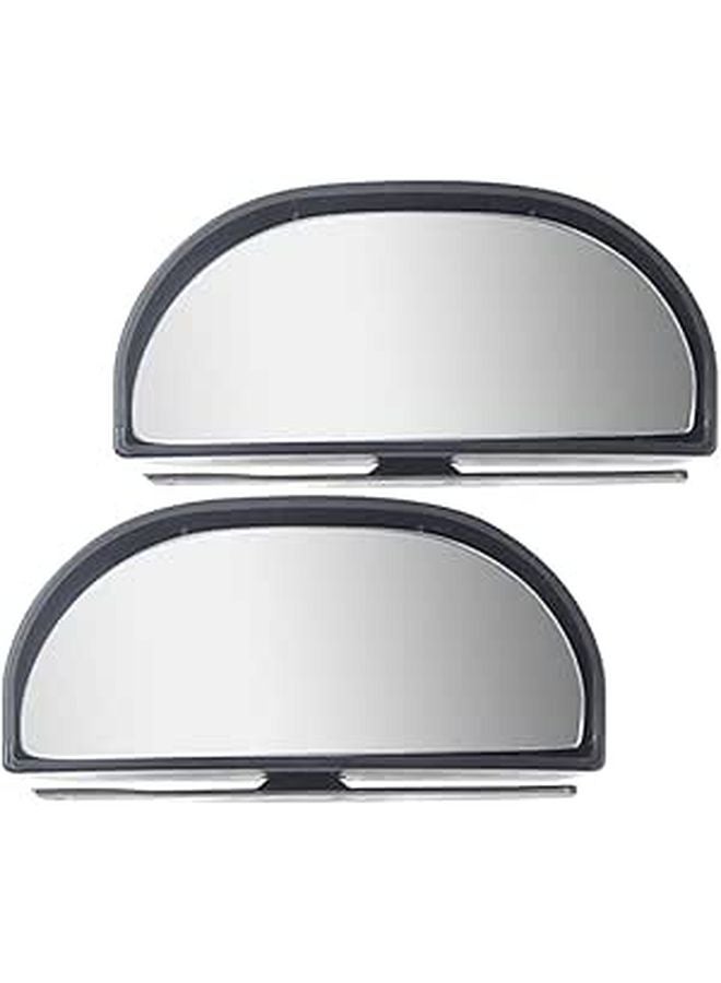 2Pcs Black Adjustable Car Blind Spot Mirrors Wide Angle Convex Lens for Driving Safety - Image 1