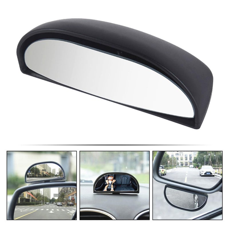 2Pcs Black Adjustable Car Blind Spot Mirrors Wide Angle Convex Lens for Driving Safety - Image 4