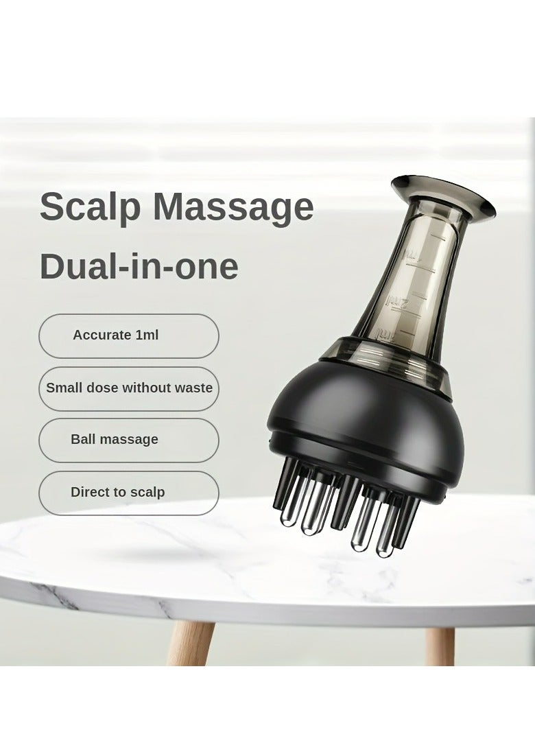 إسكدنيا أداة تدليك فروة الرأس المحمولة لمصل العناية بالشعر والزيت - تحفز نمو الشعر وتخفف التوتر باستخدام مشط سائل صغير - Image 4