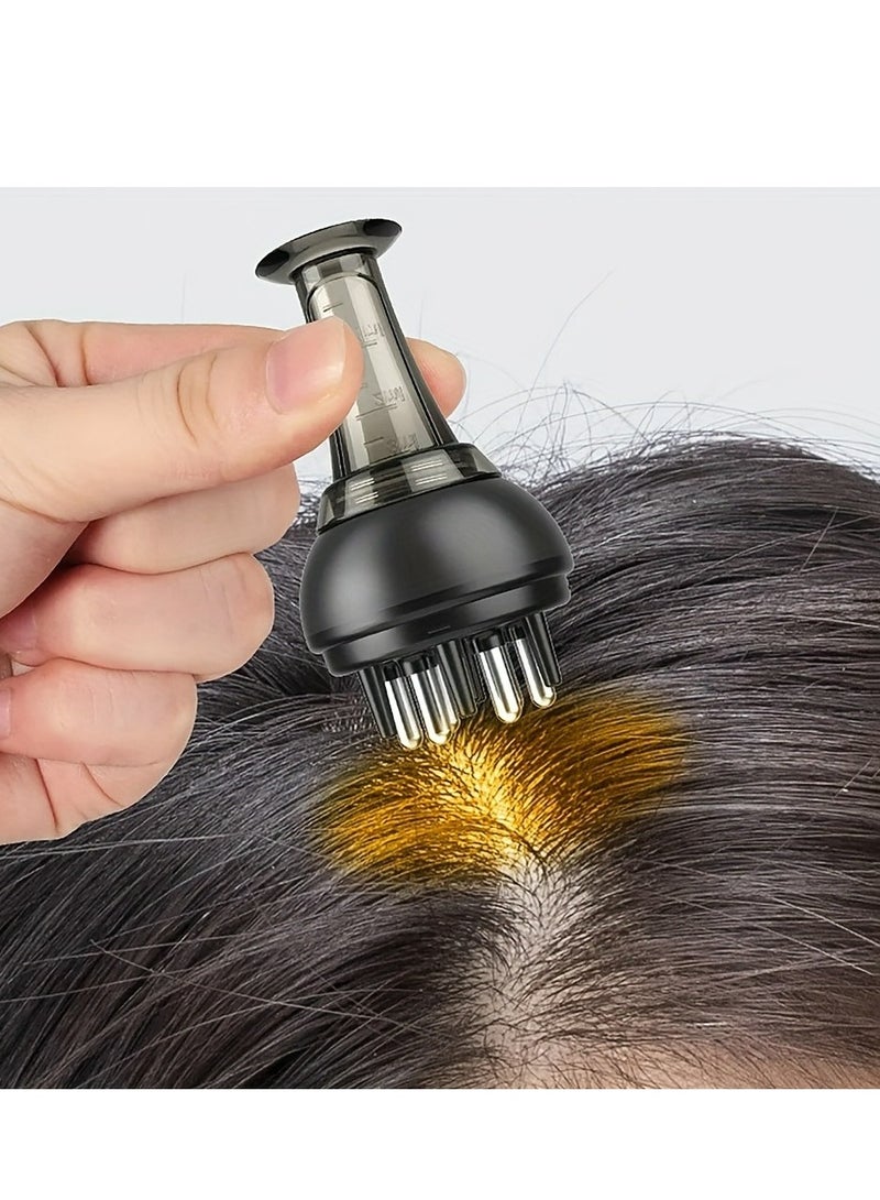 إسكدنيا أداة تدليك فروة الرأس المحمولة لمصل العناية بالشعر والزيت - تحفز نمو الشعر وتخفف التوتر باستخدام مشط سائل صغير - Image 1