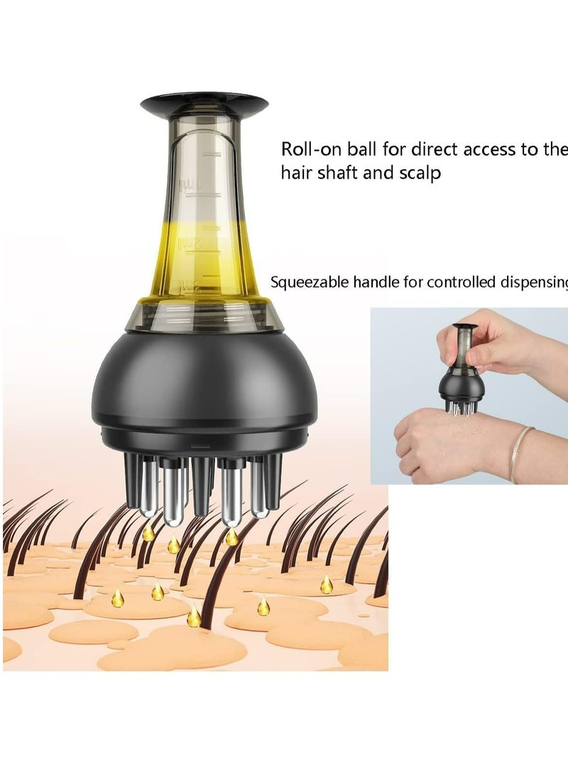 إسكدنيا أداة تدليك فروة الرأس المحمولة لمصل العناية بالشعر والزيت - تحفز نمو الشعر وتخفف التوتر باستخدام مشط سائل صغير - Image 2