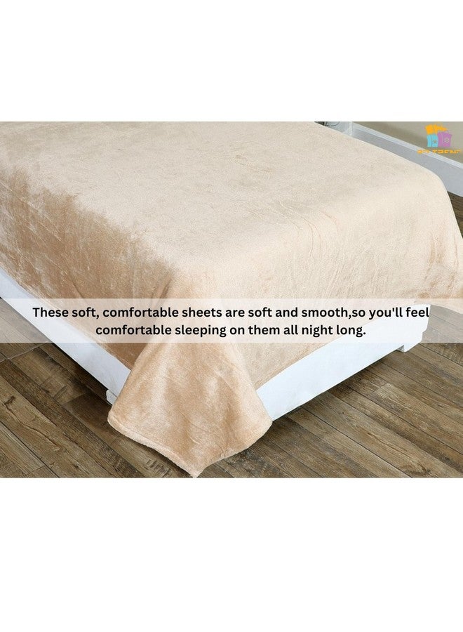 RD TREND 250 Gsm Flannel Warm Bedsheets For Winter Single Flat Size (60X90 Inches) With 1 Pillow Cover 210 TC Size (18X28 Inches) Color-Gold - Image 5