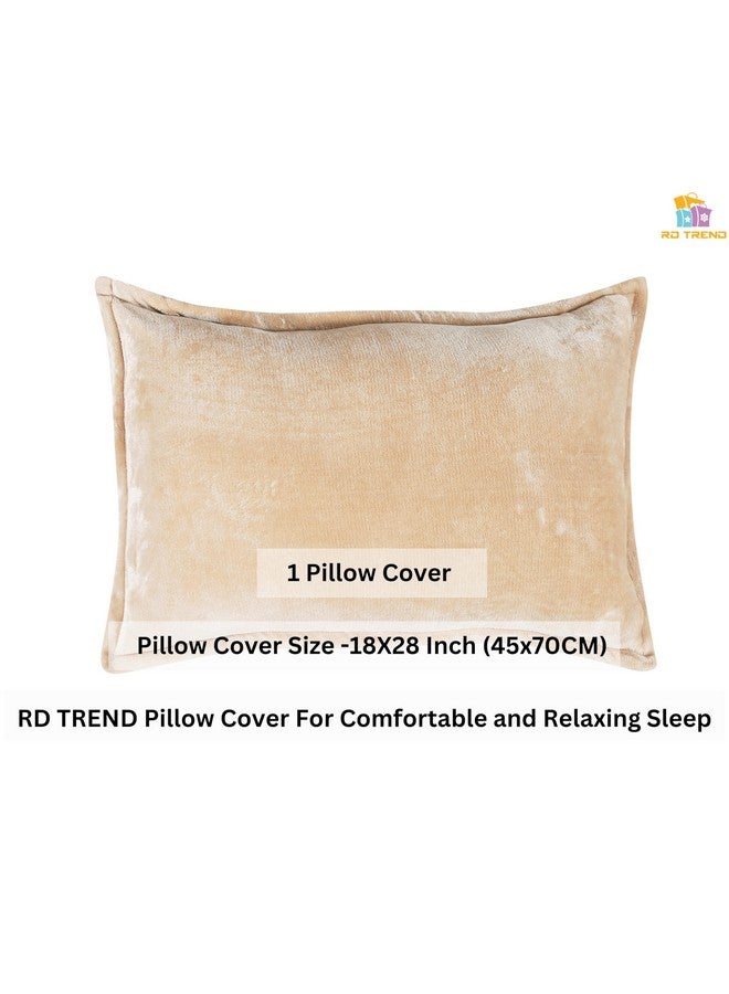 RD TREND 250 Gsm Flannel Warm Bedsheets For Winter Single Flat Size (60X90 Inches) With 1 Pillow Cover 210 TC Size (18X28 Inches) Color-Gold - Image 3