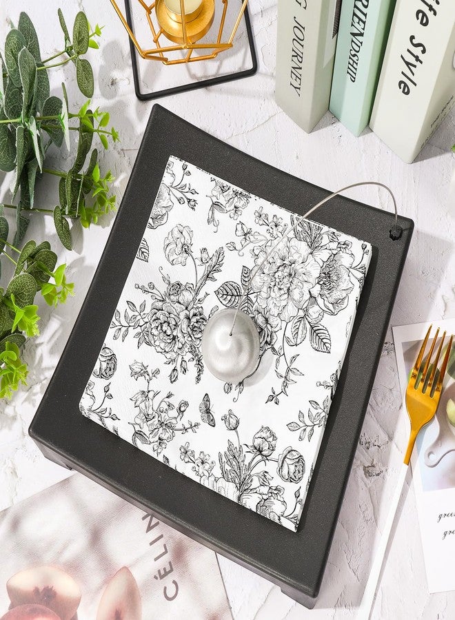 JarThenaAMCS 50Pcs Black Floral Paper Napkins Disposable Vintage Wildflowers Luncheon Napkins Dinner Hand Napkins for Party Supplies Table Decor - Image 5