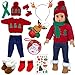 Ecore Fun 18 Inch Doll Clothes Winter Christmas Outfit and Accessories Including Sweaters Trousers Shoes Hats and Scarfs Sticker - Image 4