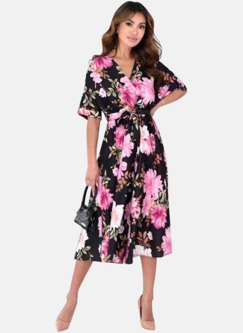 YUNIQEE Black Floral Print Jumpsuits Jumpsuits & Playsuits - Image 1