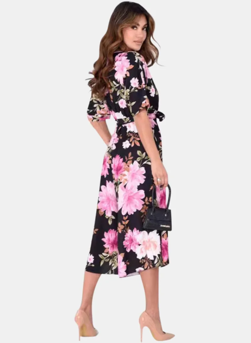 يونيكي Black Floral Print Jumpsuits Jumpsuits & Playsuits