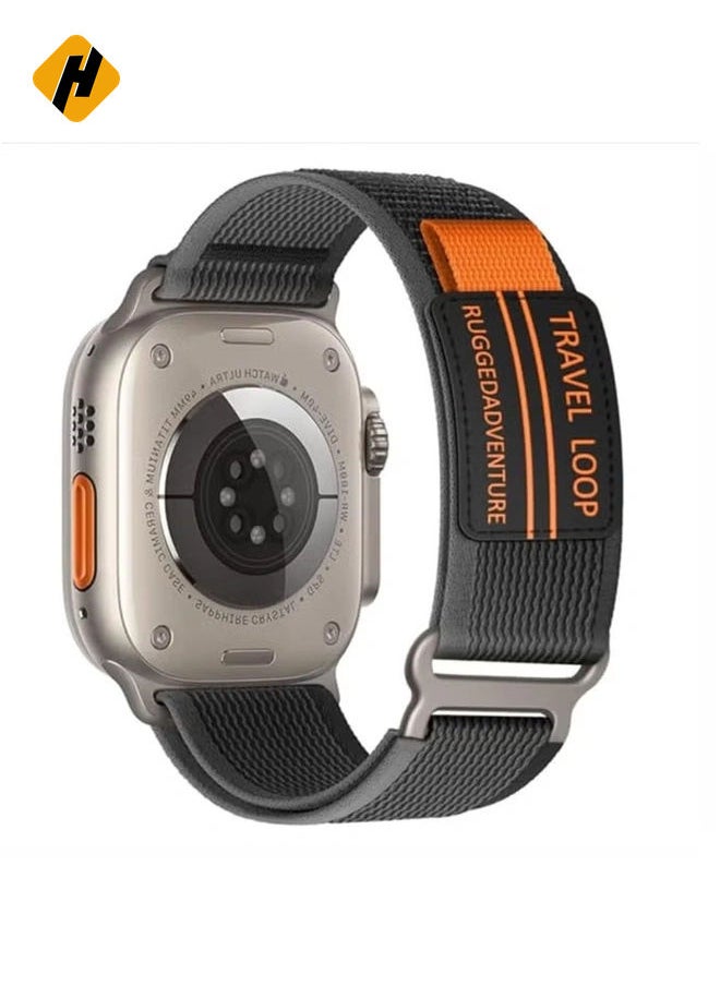 HuHa - Modified Nylon Strap Compatible with Apple watch Series Ultra 2 | 9 | 8 Ultra | 8 | 7 | 6, 49/45/44/42 mm, Breathable Nylon Strap with Buckle adhesive closing - Image 1