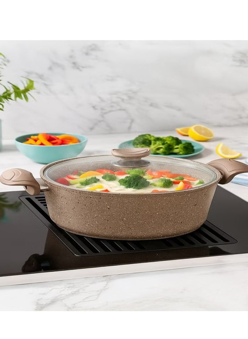او ام اس OMS 3102 – طقم أواني طهي جرانيت 9 قطع | بني - Image 2
