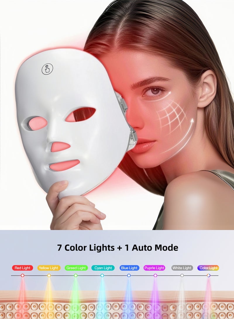 Angola Panda Convenient 7-LED color optical whitening face mask, acne treatment, wrinkle relief, refined pores, wireless, beauty mask - Image 1