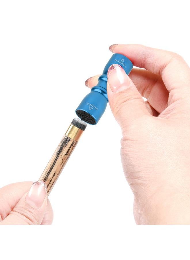 Thoraya Portable Mini Billiard Cue Tip Tool Pool Stick Shaper Repair Scuffer Pick Accessory (Blue)  - Image 2