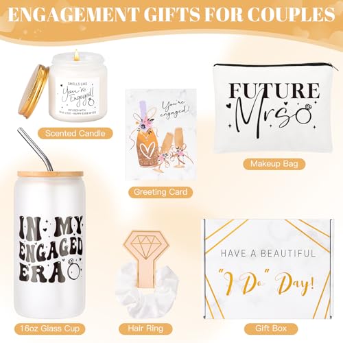 Giftissimo Engagement Gifts for Couples Women, Newly Engaged Gifts for Couples, Cool Engagement Gift for Her, In My Engaged Era Fiancee Future Mrs Bride to Be Bridal Shower Gift, Unique Engaged Ideas Glass Cup - Image 2