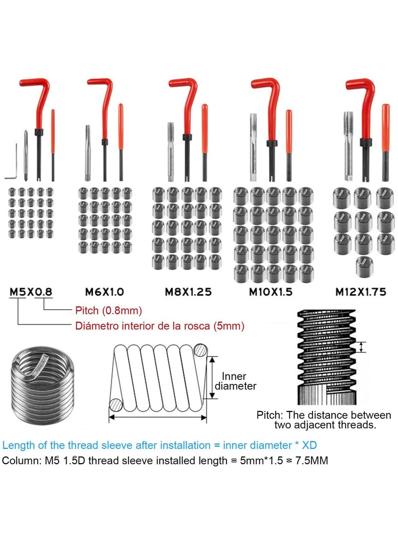 Oasisgalore 131Pc Thread Repair Kit, HSS Drill Helicoil Repair Kit Metric M5 M6 M8 M10 M12 - Image 3