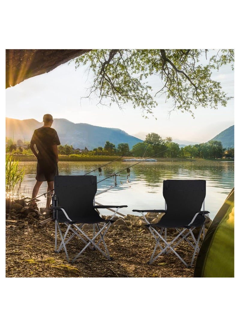 Bisbell Portable Folding Camping Chair with Armrest & Cup Holder | Large Outdoor Sports & Fishing Chair | Model BB3102 - Image 3