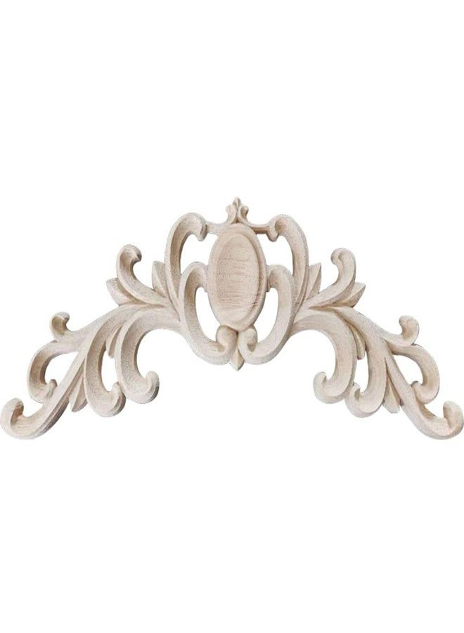 Kelendle Unpainted Carved Wooden Onlay Wood Applique Furniture Decals for Home, Wall, Door, Cabinet Decoration (14.96 x 5.9 x 0.59 inches) - Image 4