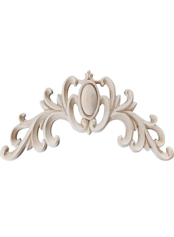 Kelendle Unpainted Carved Wooden Onlay Wood Applique Furniture Decals for Home, Wall, Door, Cabinet Decoration (14.96 x 5.9 x 0.59 inches) - Image 1