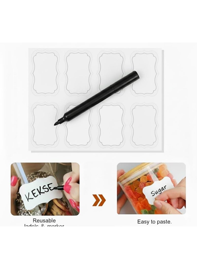 2-Pack 550ml Glass Jars with Airtight Bamboo Lids, Wooden Spoons, 10 Reusable Labels & Marker – Perfect Kitchen Storage for Spices, Coffee, Tea, Sugar, Snacks & More - Image 2