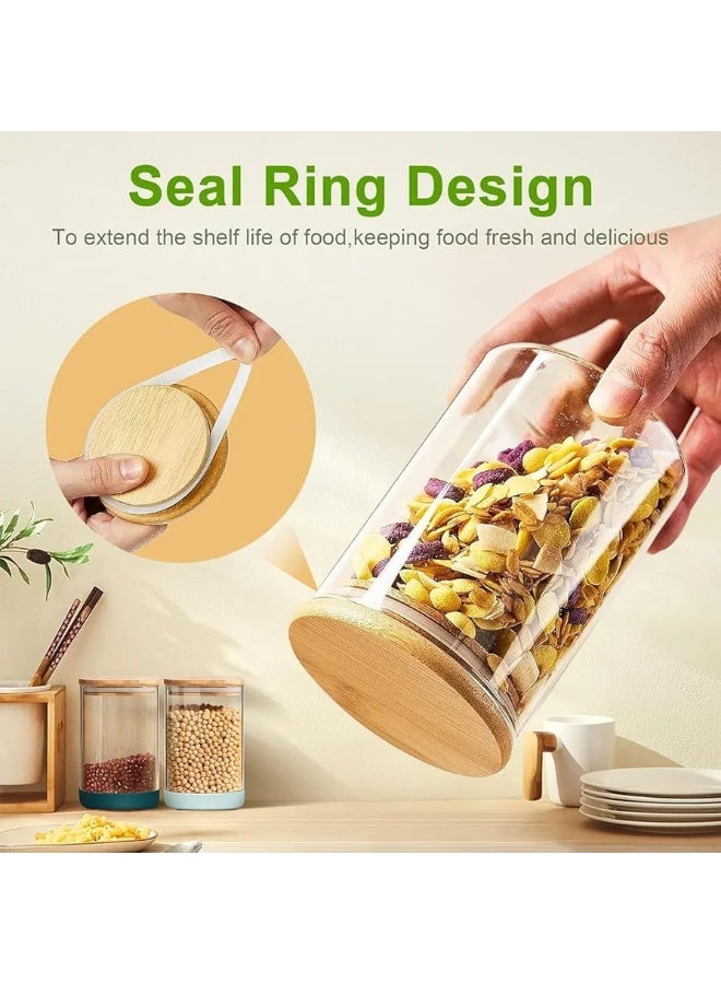 2-Pack 550ml Glass Jars with Airtight Bamboo Lids, Wooden Spoons, 10 Reusable Labels & Marker – Perfect Kitchen Storage for Spices, Coffee, Tea, Sugar, Snacks & More - Image 3